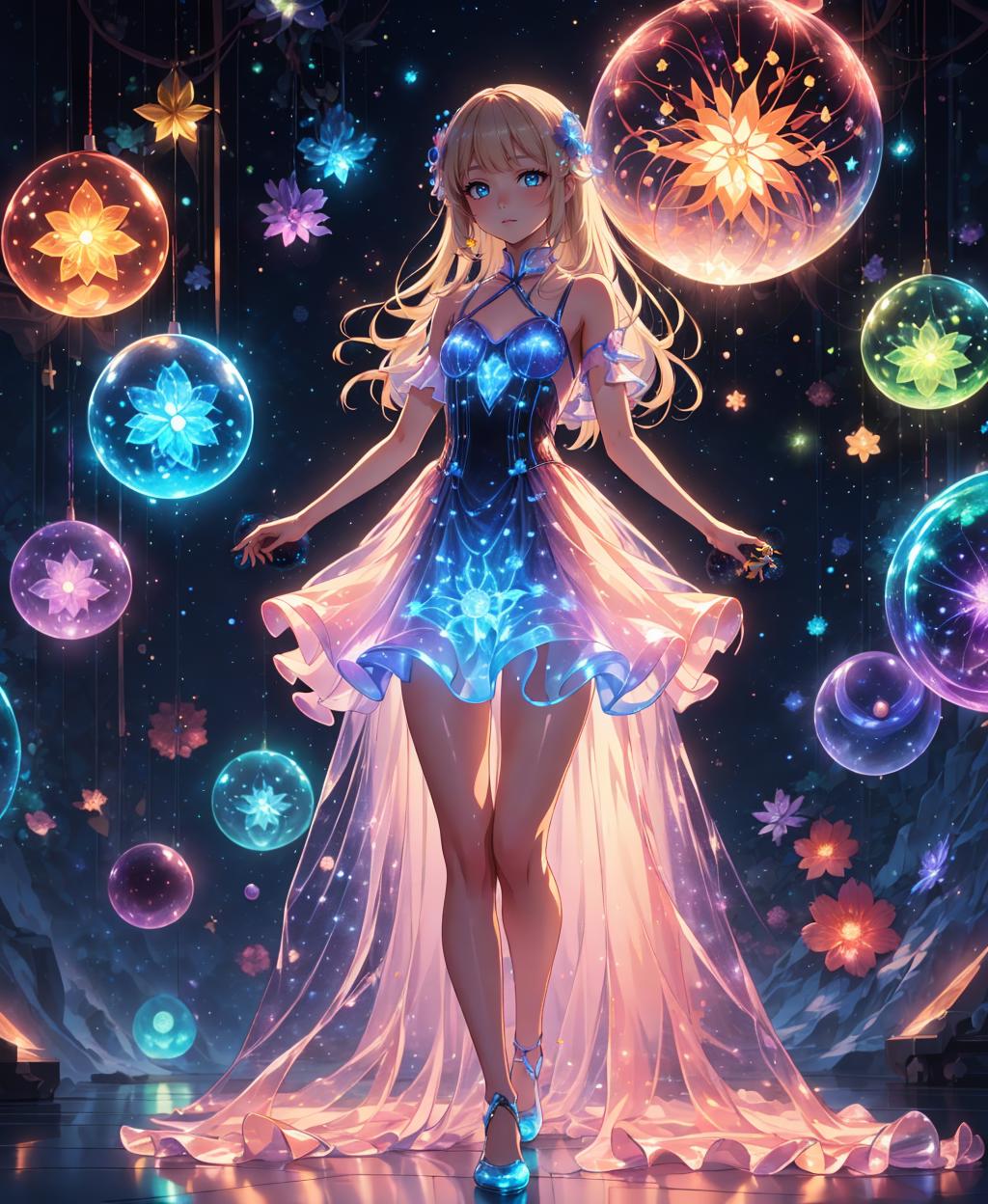 anime girl galaxy dress